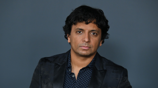 M. Night Shyamalan shows off the poster and title for his next movie, <i>Old</i>
